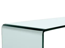Discount Vente-unique Consola design em vidro temperado curvo - ALONZO Transparente