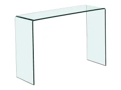 Discount Vente-unique Consola design em vidro temperado curvo - ALONZO Transparente