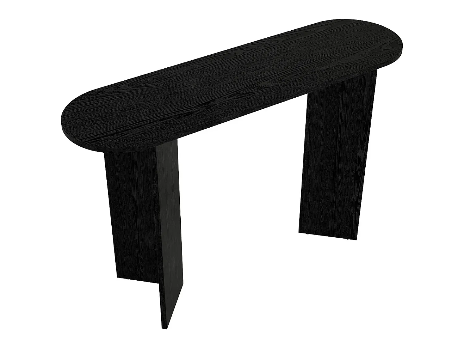 Vente-unique Consola design oval de cor preta - TOPANIA^ Consola