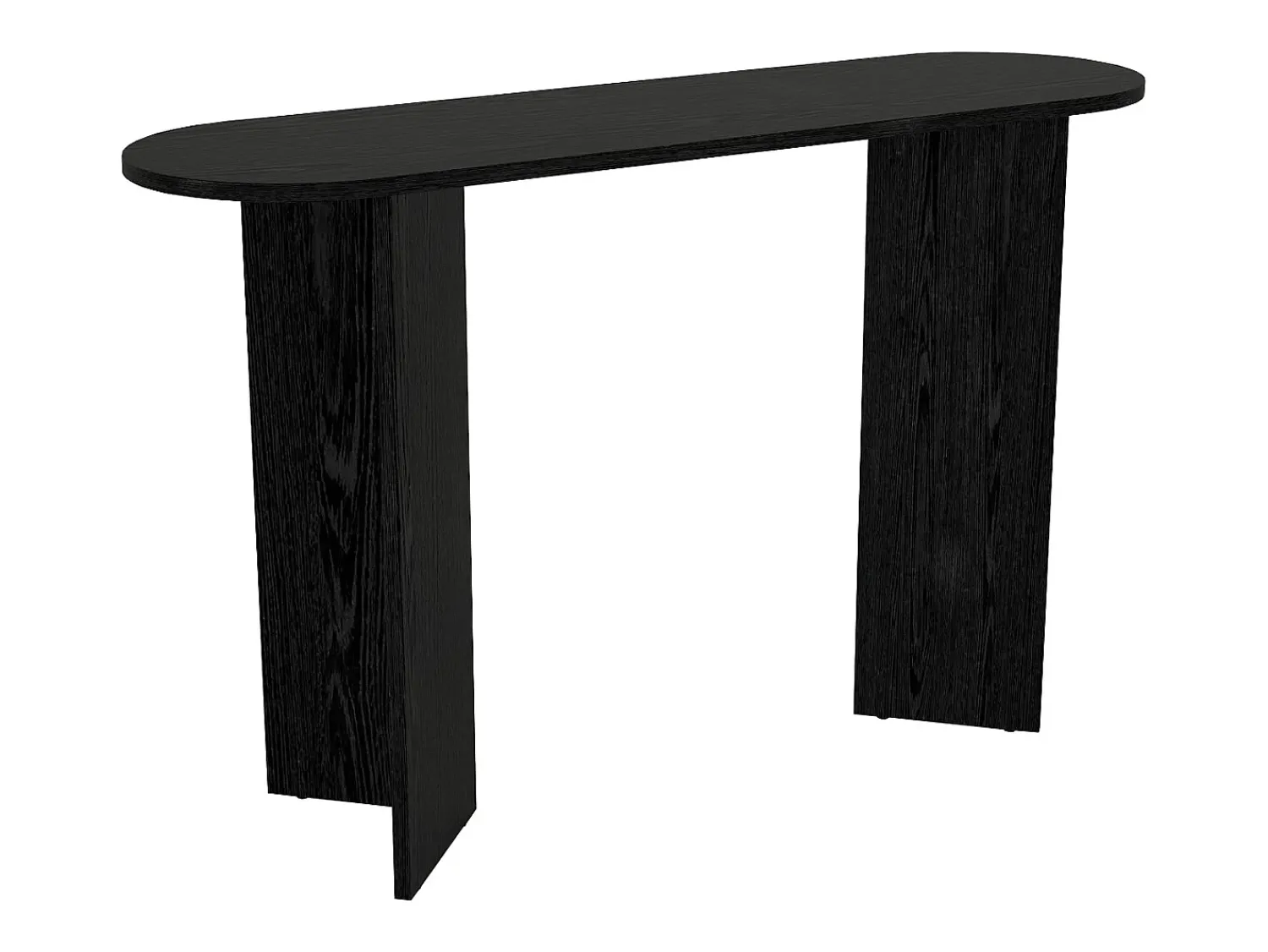 Vente-unique Consola design oval de cor preta - TOPANIA^ Consola