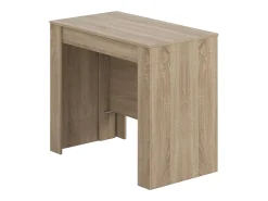Discount Dmora Consola Diluna, Mesa de jantar extensível, Mesa com extensões multiusos extensíveis até 10 lugares, 51/237x90h78 cm, Carvalho Castanho
