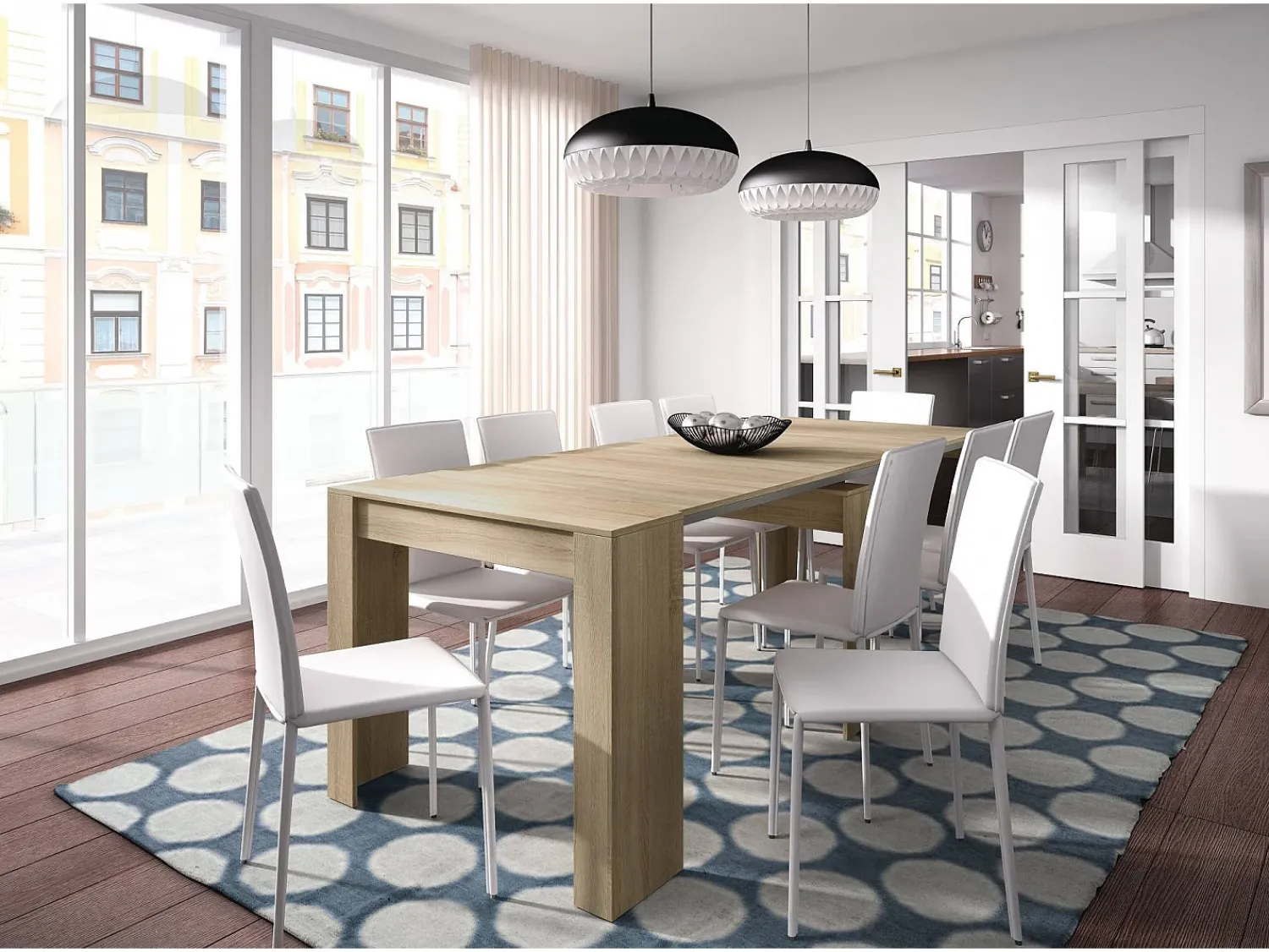 Discount Dmora Consola Diluna, Mesa de jantar extensível, Mesa com extensões multiusos extensíveis até 10 lugares, 51/237x90h78 cm, Carvalho Castanho