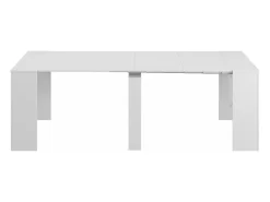Dmora Consola Diluna, Mesa de jantar extensível, Mesa com extensões multiusos extensíveis até 10 lugares, 51/237x90h78 cm, Brilhante^ Consola
