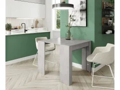 Dmora Consola Diluna, Mesa de jantar extensível, Mesa com extensões multiusos extensíveis até 10 lugares, 51/237x90h78 cm, Cimento^ Consola
