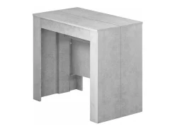 Dmora Consola Diluna, Mesa de jantar extensível, Mesa com extensões multiusos extensíveis até 10 lugares, 51/237x90h78 cm, Cimento^ Consola