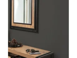 Consola|Dmora Consola Dmazzarr, Mesa multiusos, Armário de apoio, Secretária de corredor, 140x35h80 cm, Carvalho e Preto Castanho