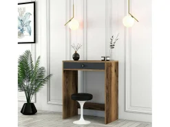 Sale Dmora Consola Dpillo, Mesa multiuso, Armário de apoio, Secretária de corredor, 70x85h40 cm, Nogueira e Antracite Castanho