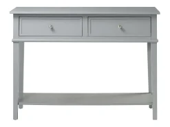 Mesa De Centro|Dorel Home Consola em imitação de mármore e estrutura metálica em latão. Cinzento