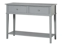 Mesa De Centro|Dorel Home Consola em imitação de mármore e estrutura metálica em latão. Cinzento