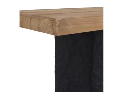 Consola| Consola em madeira de abeto e base de resina poli mgo Preto
