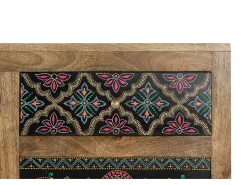 Giner y colomer Consola em madeira de mangueira natural e multicolorida Multicolor..79x35x88 Multicor