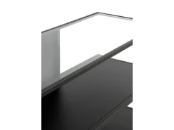 Consola* Consola em metal com tampo de vidro Preto