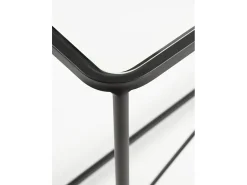 Consola| Consola em metal com tampo de vidro Preto
