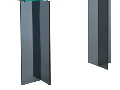 Outlet Vente-unique Consola em vidro temperado - Transparente e Antracite - BYLENA Transparente / Cinza antracite