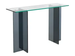 Outlet Vente-unique Consola em vidro temperado - Transparente e Antracite - BYLENA Transparente / Cinza antracite