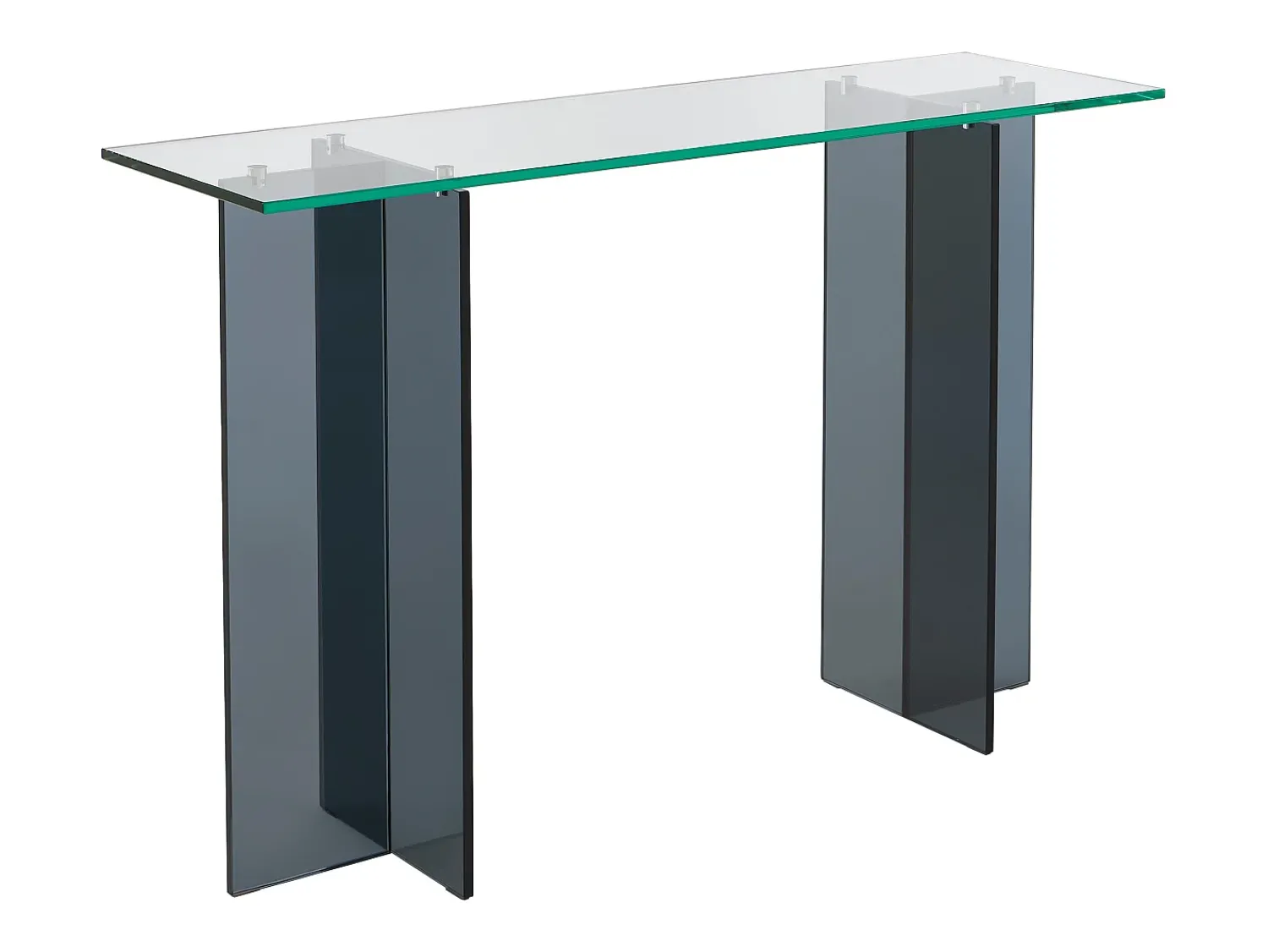 Outlet Vente-unique Consola em vidro temperado - Transparente e Antracite - BYLENA Transparente / Cinza antracite