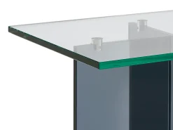 Outlet Vente-unique Consola em vidro temperado - Transparente e Antracite - BYLENA Transparente / Cinza antracite