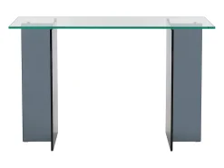 Outlet Vente-unique Consola em vidro temperado - Transparente e Antracite - BYLENA Transparente / Cinza antracite