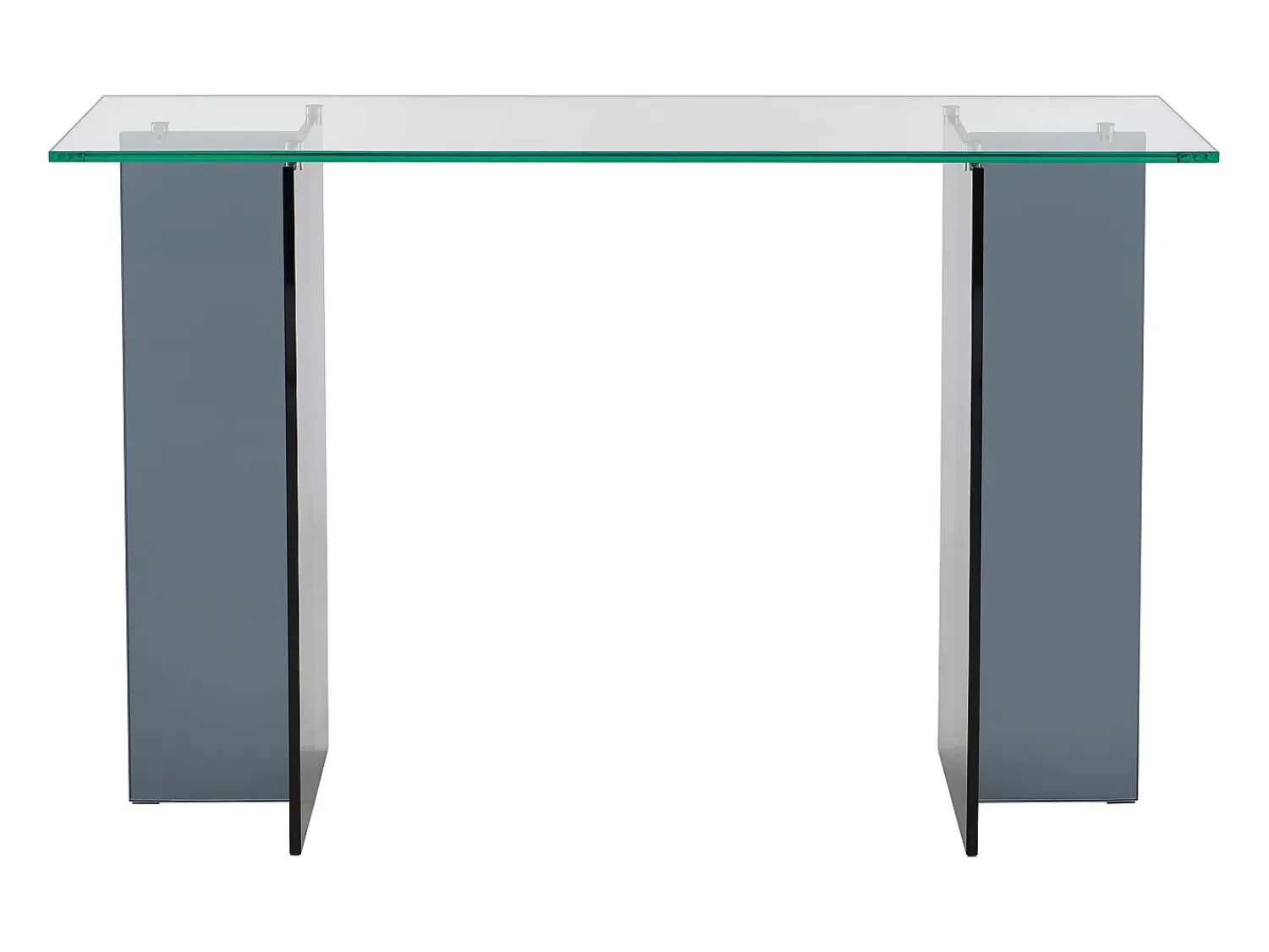 Outlet Vente-unique Consola em vidro temperado - Transparente e Antracite - BYLENA Transparente / Cinza antracite