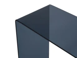Consola|Vente-unique Consola em vidro temperado curvo e fumado preto - ALONZO Transparente / Preto