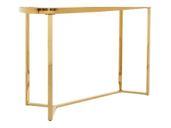 Best Vente-unique Consola em vidro temperado e aço inoxidável cromado, transparente e dourado - JOLINY Transparente / Dourado