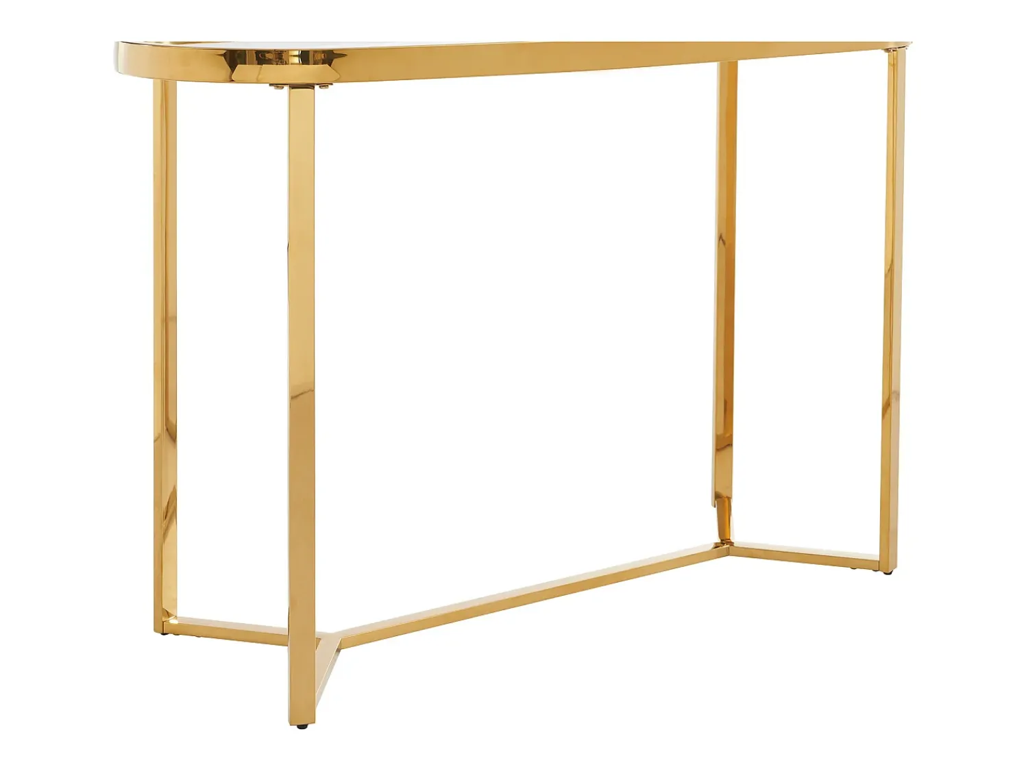 Best Vente-unique Consola em vidro temperado e aço inoxidável cromado, transparente e dourado - JOLINY Transparente / Dourado