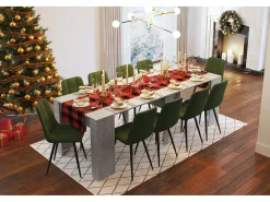 Consola|Dmora Consola extensível Alberique, Mesa com extensões, Consola multiusos, Mesa de jantar extensível até 10 lugares, 90/237x51h78 cm, Cimento Cinzento