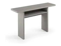 Clearance Dmora Consola extensível Dbaschirott, Mesa de jantar com abertura rebatível, Consola extensível multiusos, 100% Fabricado em Itália, 120x70h75 cm, Cimento Cinzento