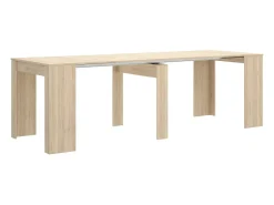 Consola*Dmora Consola extensível Dbiragh, Consola extensível multiposições, Mesa de jantar multiusos, 54/239x90h77 cm, Carvalho Natural claro