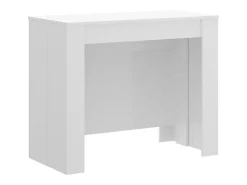 Consola*Dmora Consola extensível Dbiragh, Mesa de jantar multiusos, Consola extensível multiposições com suporte de extensão incluído, 54/239x90h77 cm, Branco