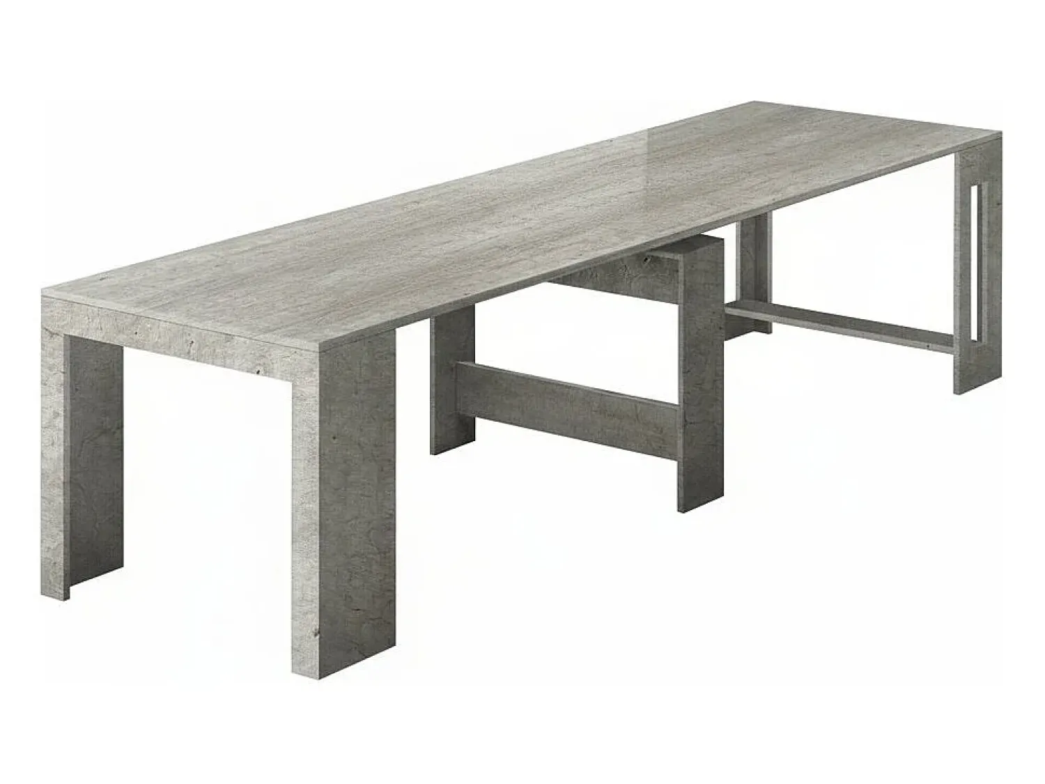 Consola|Dmora Consola extensível Dguigo, Consola extensível até 12 lugares, Mesa com suportes de extensão, 100% Fabricado em Itália, 51/300x90h77 cm, Cimento Cinzento