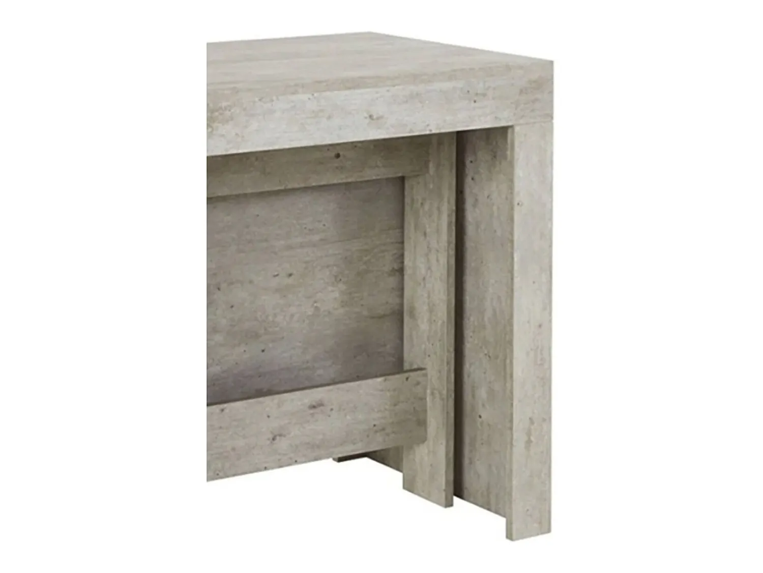 Consola|Dmora Consola extensível Dguigo, Consola extensível até 12 lugares, Mesa com suportes de extensão, 100% Fabricado em Itália, 51/300x90h77 cm, Cimento Cinzento