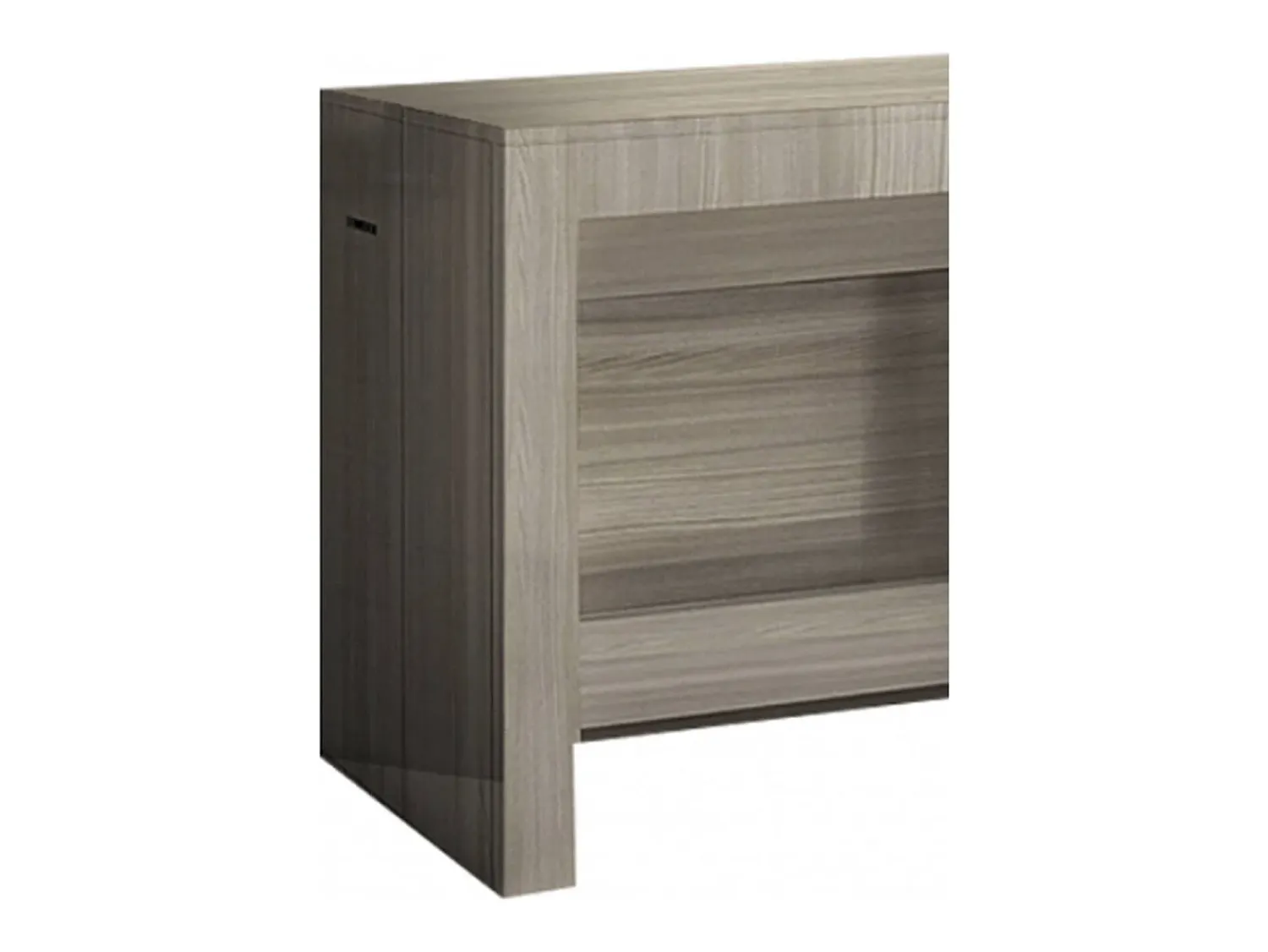 Discount Dmora Consola extensível Dguigo, Consola extensível até 12 lugares, Mesa com suportes de extensão, 100% Fabricado em Itália, 51/300x90h77 cm, Olmo pérola Castanho