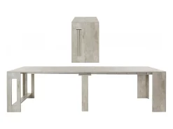 Consola|Dmora Consola extensível Dguigo, Consola extensível até 12 lugares, Mesa com suportes de extensão, 100% Fabricado em Itália, 51/300x90h77 cm, brilhante Branco