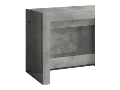 Consola*Dmora Consola extensível Dguigo, Consola extensível até 12 lugares, Mesa com suportes de extensão, 100% Fabricado em Itália, 51/300x90h77 cm, Mármore Cinzento
