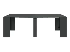 New Dmora Consola extensível Diluna, Mesa de jantar extensível, Prateleira com extensões multiusos extensíveis até 10 lugares, 51/237x90h78 cm, Antracite Preto