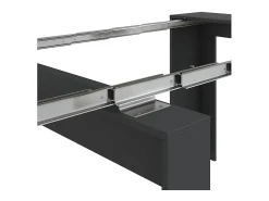 New Dmora Consola extensível Diluna, Mesa de jantar extensível, Prateleira com extensões multiusos extensíveis até 10 lugares, 51/237x90h78 cm, Antracite Preto