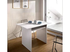 Consola|Dmora Consola extensível Dmanuel, Consola auxiliar extensível multiposições, Mesa de jantar dobrável com tampo rebatível, 110x33/66h75 cm, Branco