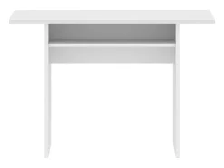 Consola|Dmora Consola extensível Dmanuel, Consola auxiliar extensível multiposições, Mesa de jantar dobrável com tampo rebatível, 110x33/66h75 cm, Branco