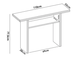 Consola|Dmora Consola extensível Dmanuel, Consola auxiliar extensível multiposições, Mesa de jantar dobrável com tampo rebatível, 110x33/66h75 cm, Branco