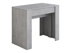 Dmora Consola extensível Dpanozz, Mesa com extensões, Consola multiusos, Mesa de jantar extensível até 10 lugares, 90/237x51h78 cm, Cimento^ Consola