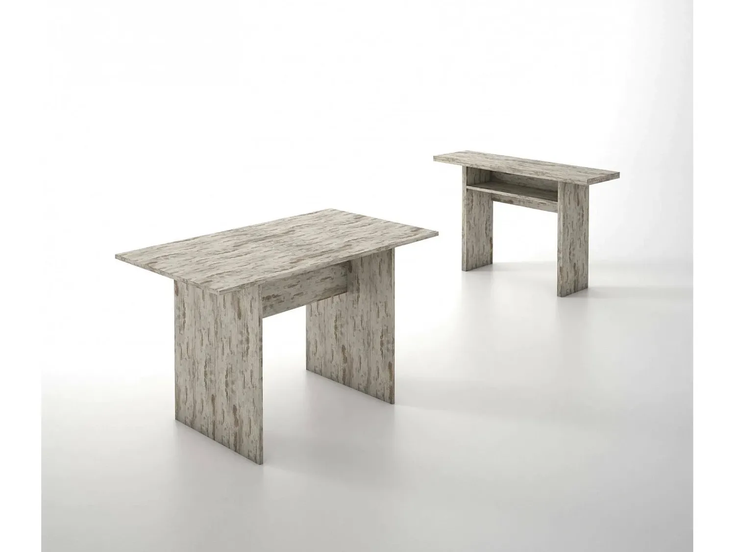 Consola*Dmora Consola extensível Dwales, Mesa de jantar com abertura para livro, Consola multiuso extensível, 100% Fabricado em Itália, 120x70h75 cm, Vintage Natural claro
