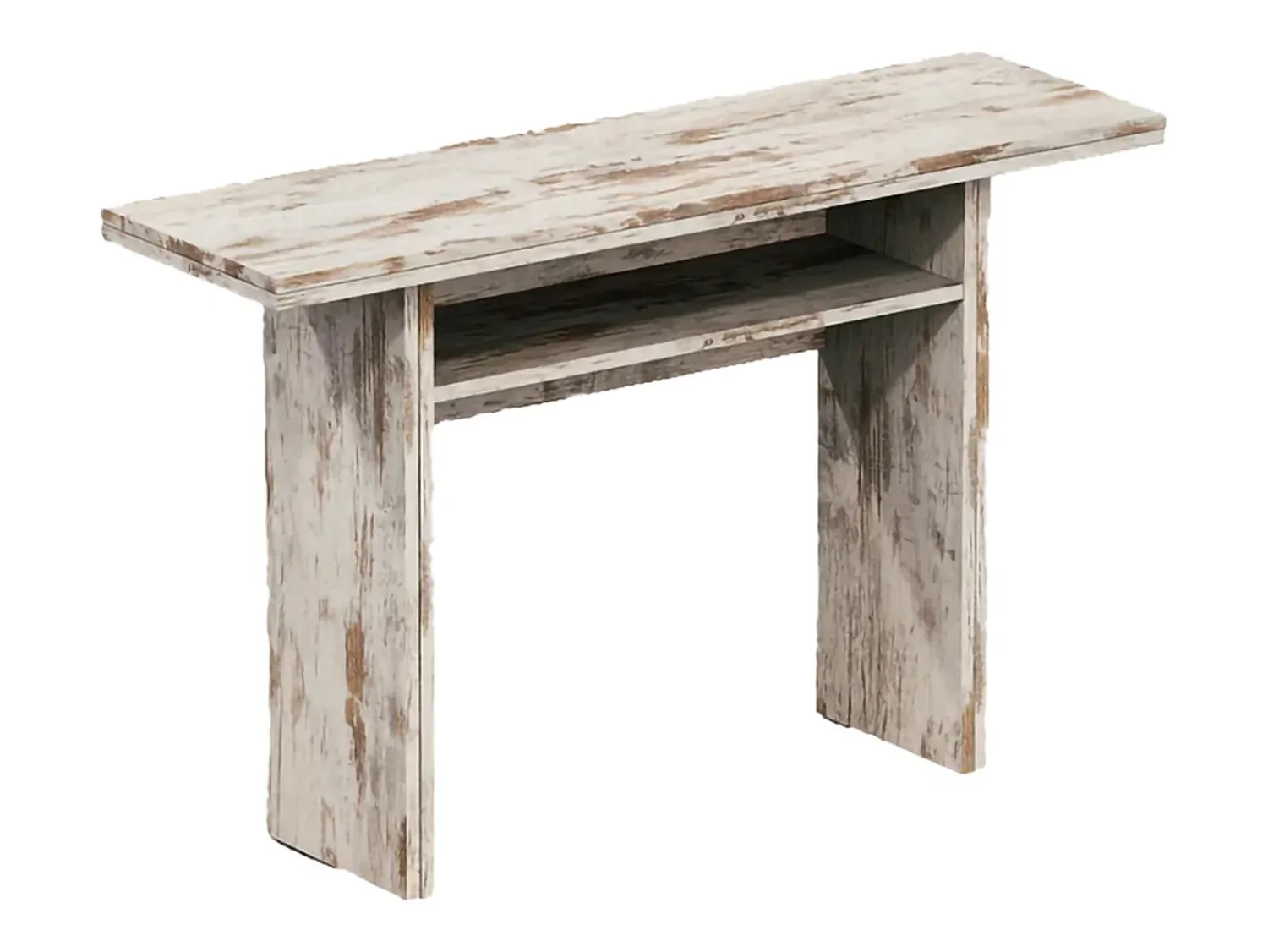 Consola*Dmora Consola extensível Dwales, Mesa de jantar com abertura para livro, Consola multiuso extensível, 100% Fabricado em Itália, 120x70h75 cm, Vintage Natural claro
