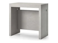 Consola*Dmora Consola extensível Glicine, Mesa de jantar extensível, Consola multiusos com extensões, 100% Fabricado em Itália, 186x80h76 cm, Cimento Cinzento