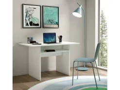Consola|Dmora Consola extensível lavanda, Mesa de jantar com abertura rebatível, Consola multiusos extensível, 100% Fabricado em Itália, 120x70h75 cm, Branco