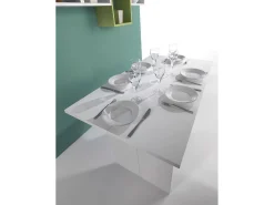 Consola|Dmora Consola extensível lavanda, Mesa de jantar com abertura rebatível, Consola multiusos extensível, 100% Fabricado em Itália, 120x70h75 cm, Branco