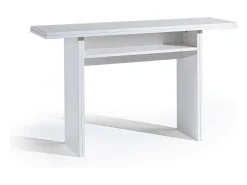 Consola|Dmora Consola extensível lavanda, Mesa de jantar com abertura rebatível, Consola multiusos extensível, 100% Fabricado em Itália, 120x70h75 cm, Branco