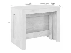 Consola*Dmora Consola extensível Martino, Consola extensível até 12 lugares, Mesa com suportes de extensão, 100% Fabricado em Itália, 51/300x90h77 cm, Cimento Cinzento