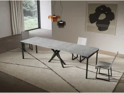 Consola|ITAMOBY Consola extensível 90x40/300 cm Estrutura em betão antracite Saki Evolution Cinzento