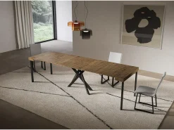 Clearance ITAMOBY Consola extensível 90x40/300 cm Pernas Saki nogueira antracite Castanho